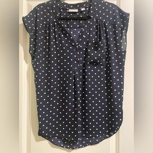 Blue polka dot blouse